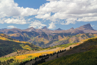 Overlook view of Uncompahgre Peak between Lake City and Creede along the Silver Thread Scenic & Historic Byway (photo by Bob Seago)